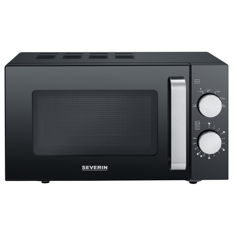 SEVERIN microwave MW 7761, black/silver, ceramic base, 800 watts, 20 litres